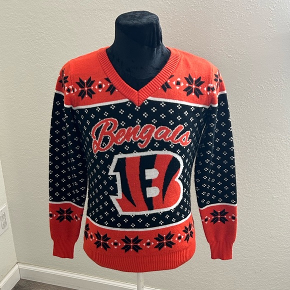 Cincinnati Bengals V-Neck Sweater - Picture 1 of 7